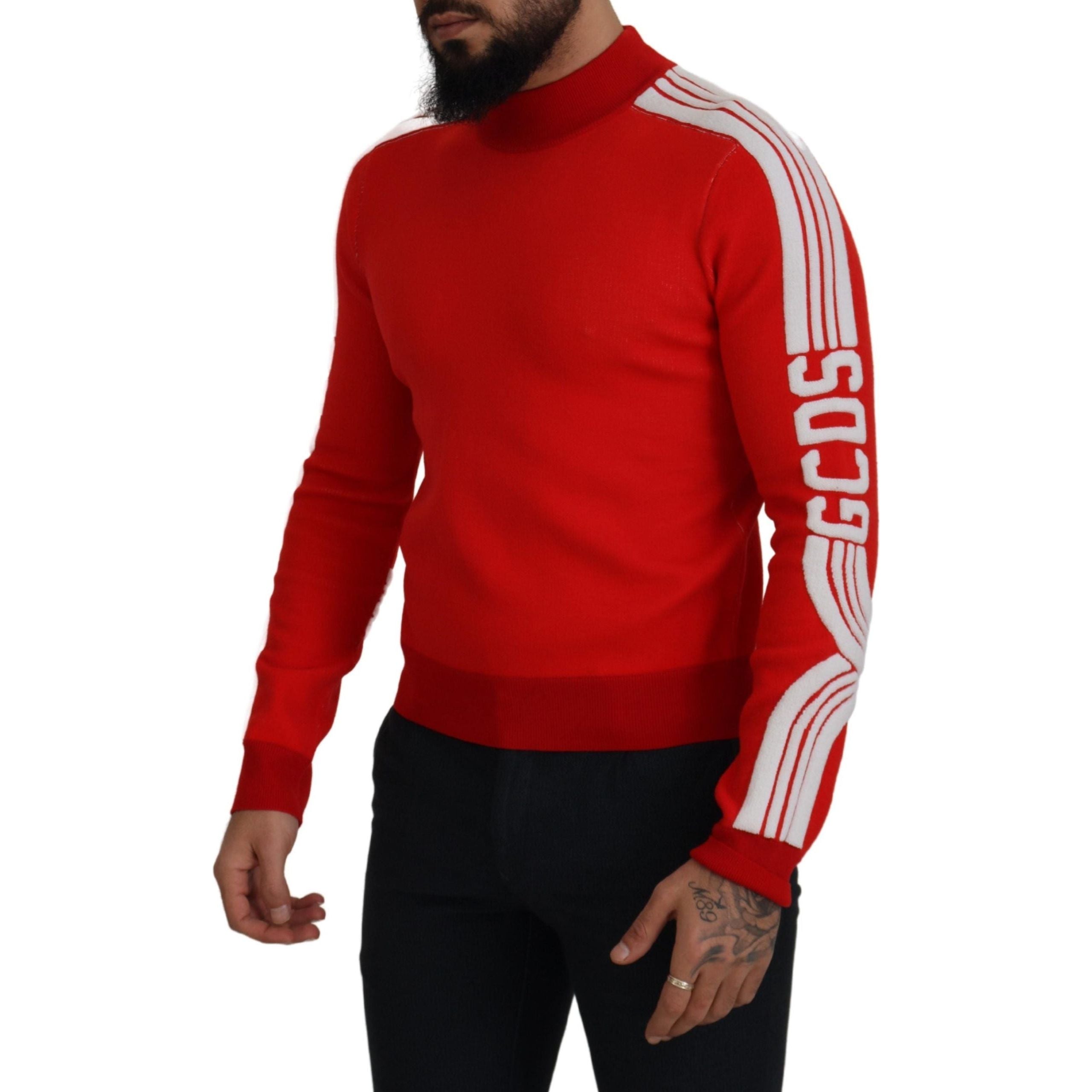 GCDS Red Wool Pullover Sweater - Timeless Italian Luxury
