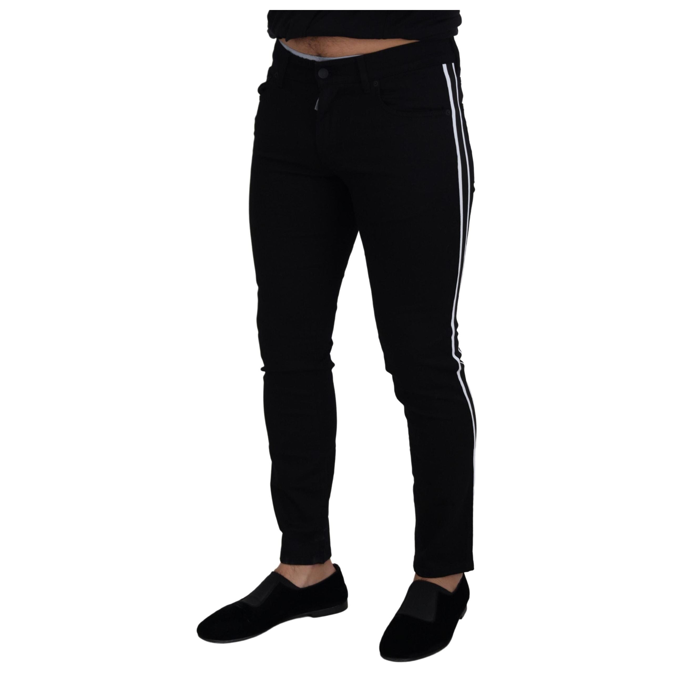 Dolce & Gabbana Black Cotton Slim Fit Denim Pants