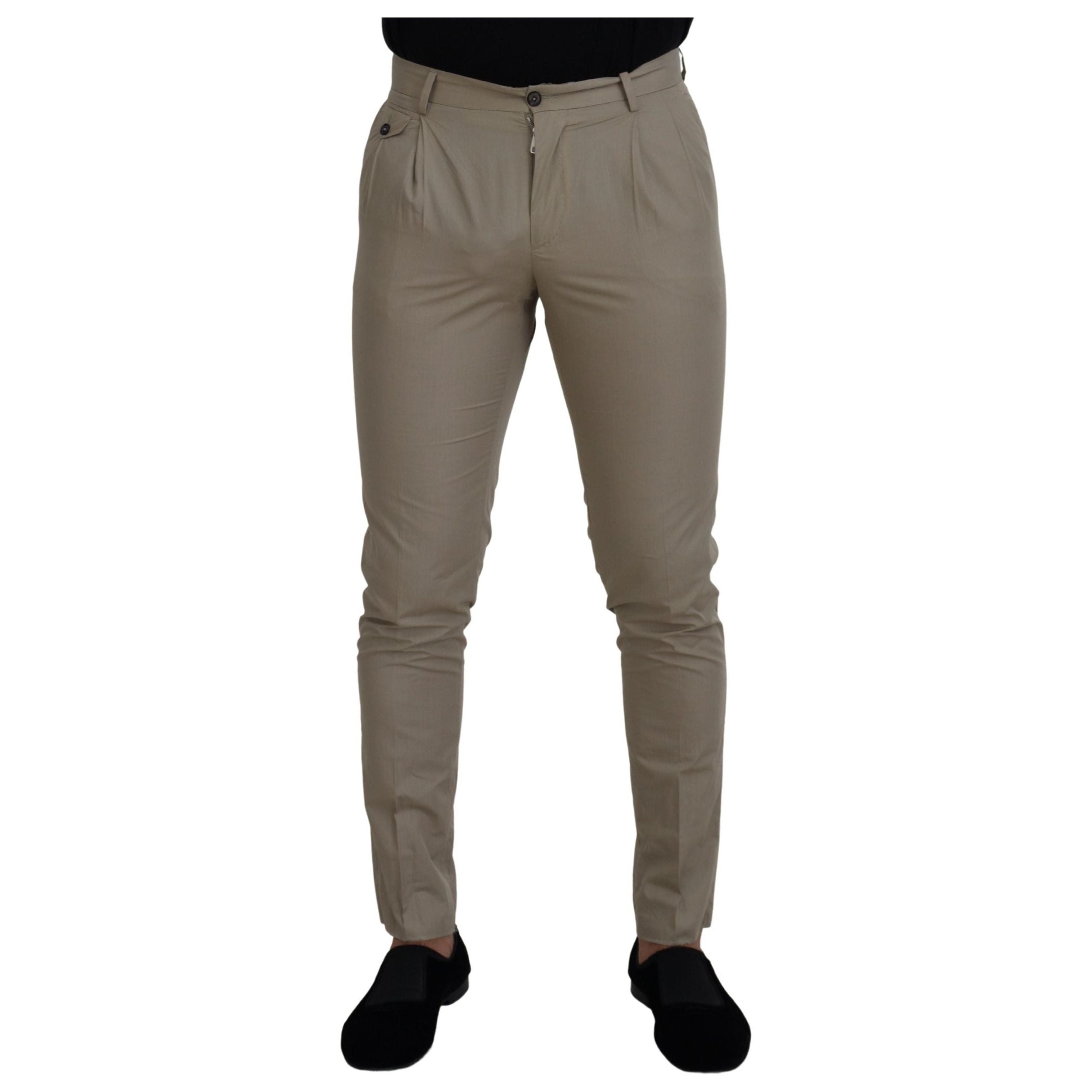 Dolce & Gabbana Stunning Beige Italian Cotton Trousers