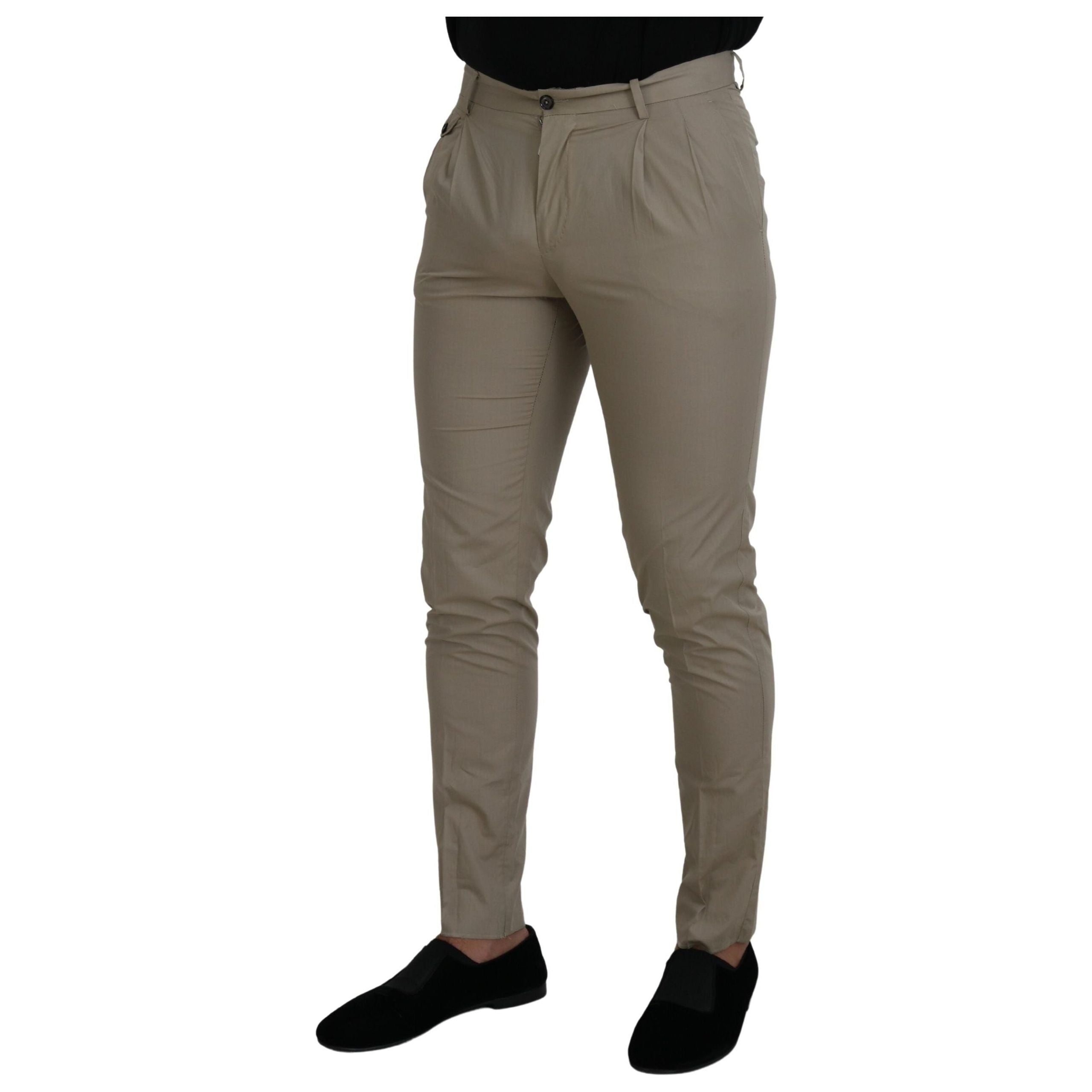 Dolce & Gabbana Stunning Beige Italian Cotton Trousers
