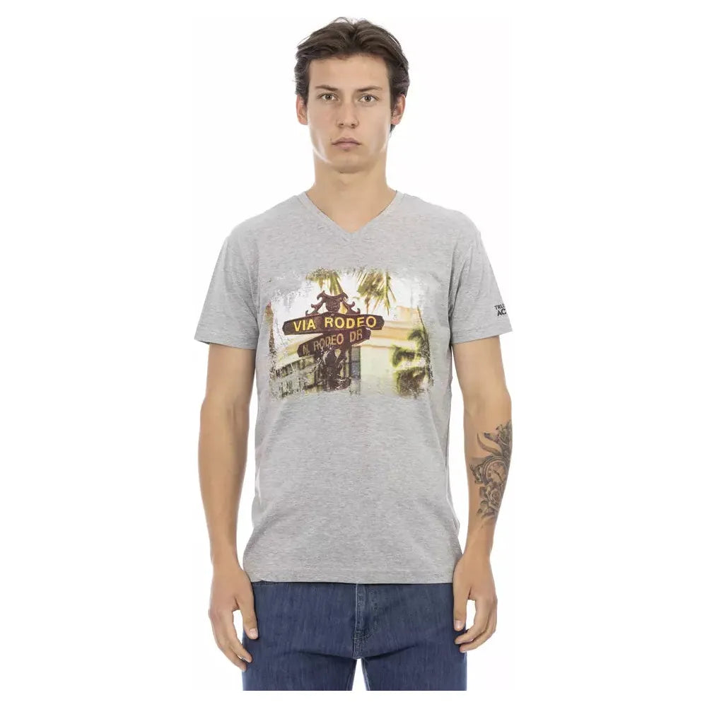 Trussardi Action Gray Cotton T-Shirt for Timeless Style
