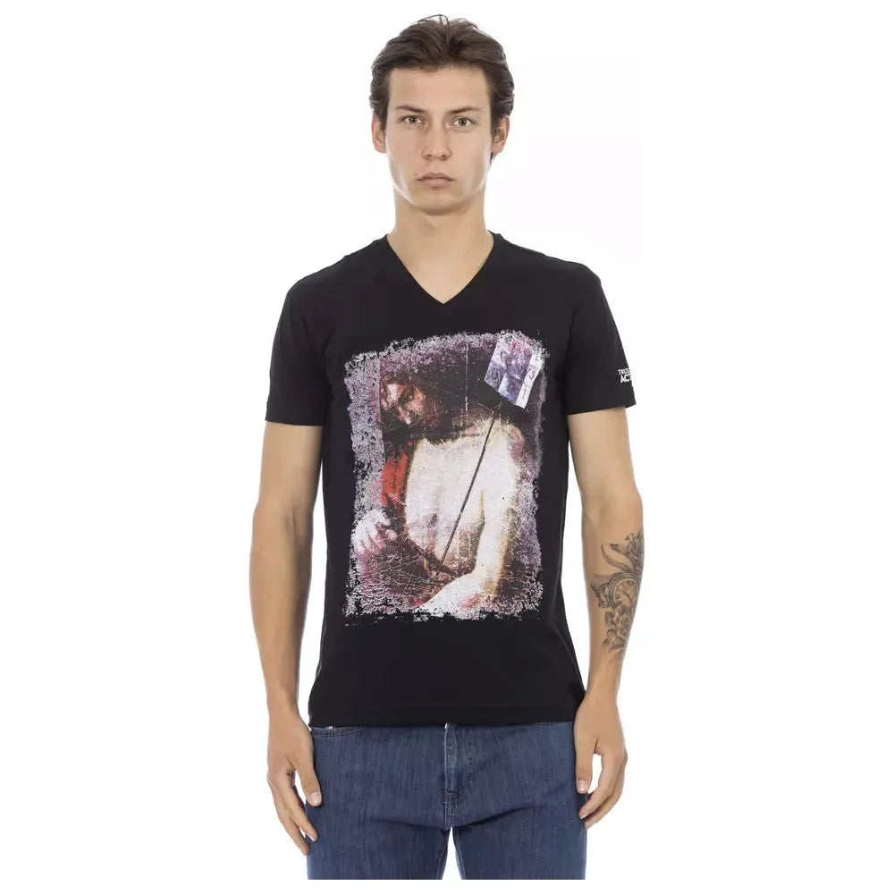 Trussardi Action Black Cotton T-Shirt for Elevated Style