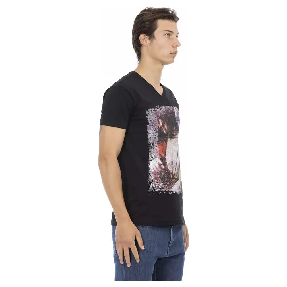 Trussardi Action Black Cotton T-Shirt for Elevated Style