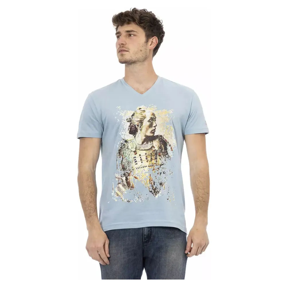 Trussardi Light Blue Cotton T-Shirt for Sophisticated Style