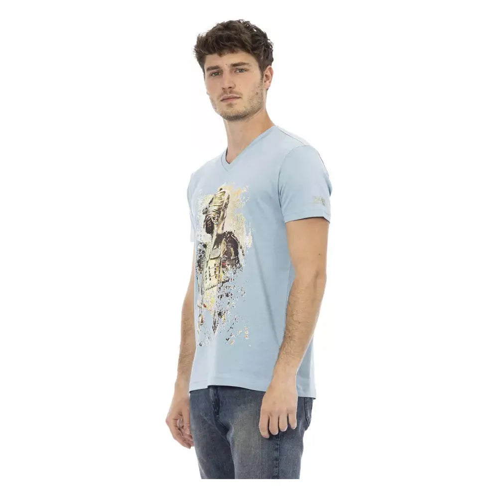 Trussardi Light Blue Cotton T-Shirt for Sophisticated Style