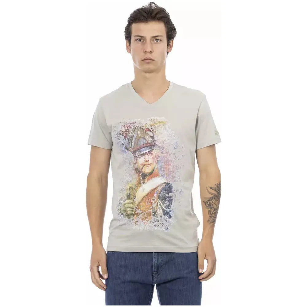 Trussardi Action Gray Cotton T-Shirt for Effortless Elegance