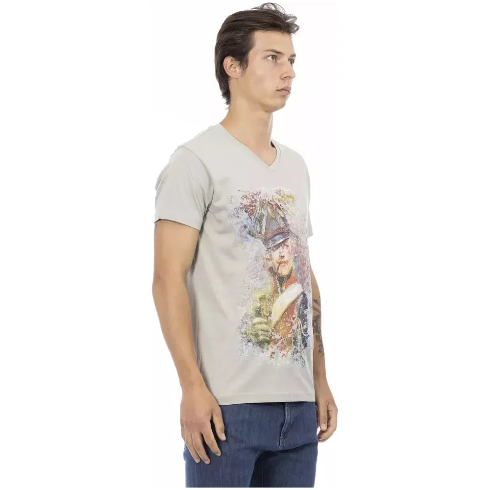 Trussardi Action Gray Cotton T-Shirt for Effortless Elegance