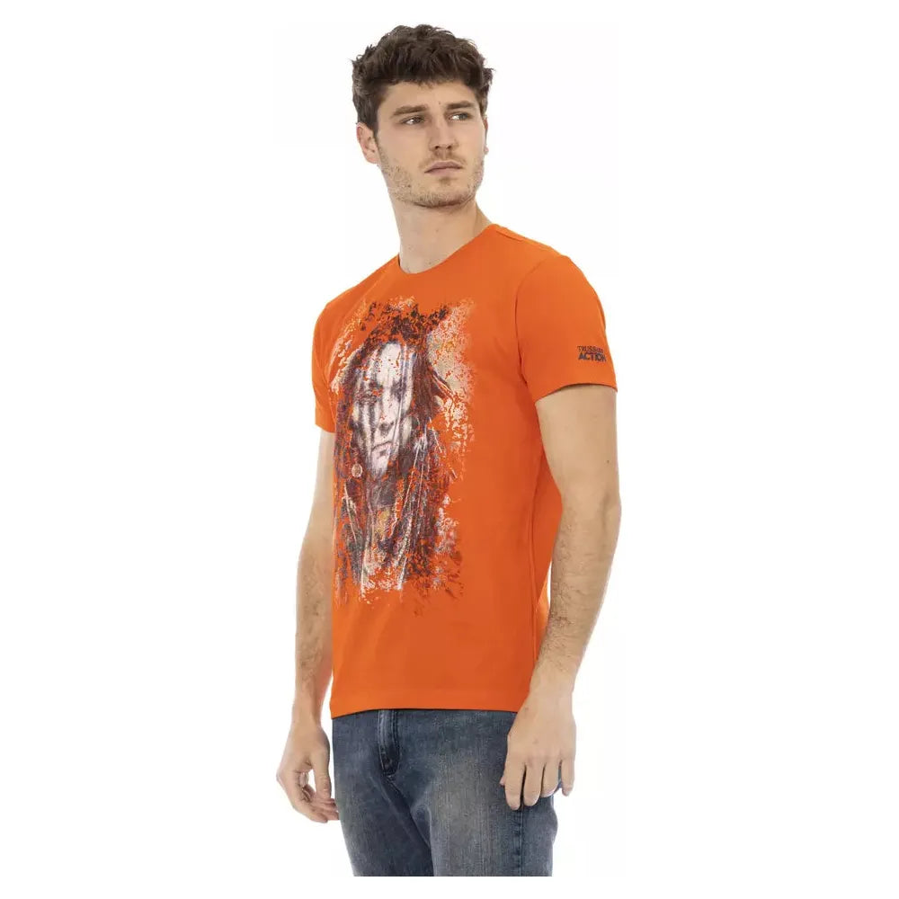 Trussardi Action Orange Cotton T-Shirt for Effortless Style