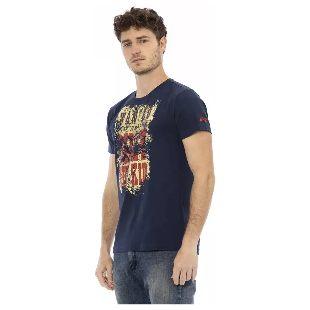 Trussardi Action Blue Cotton T-Shirt for Effortless Style