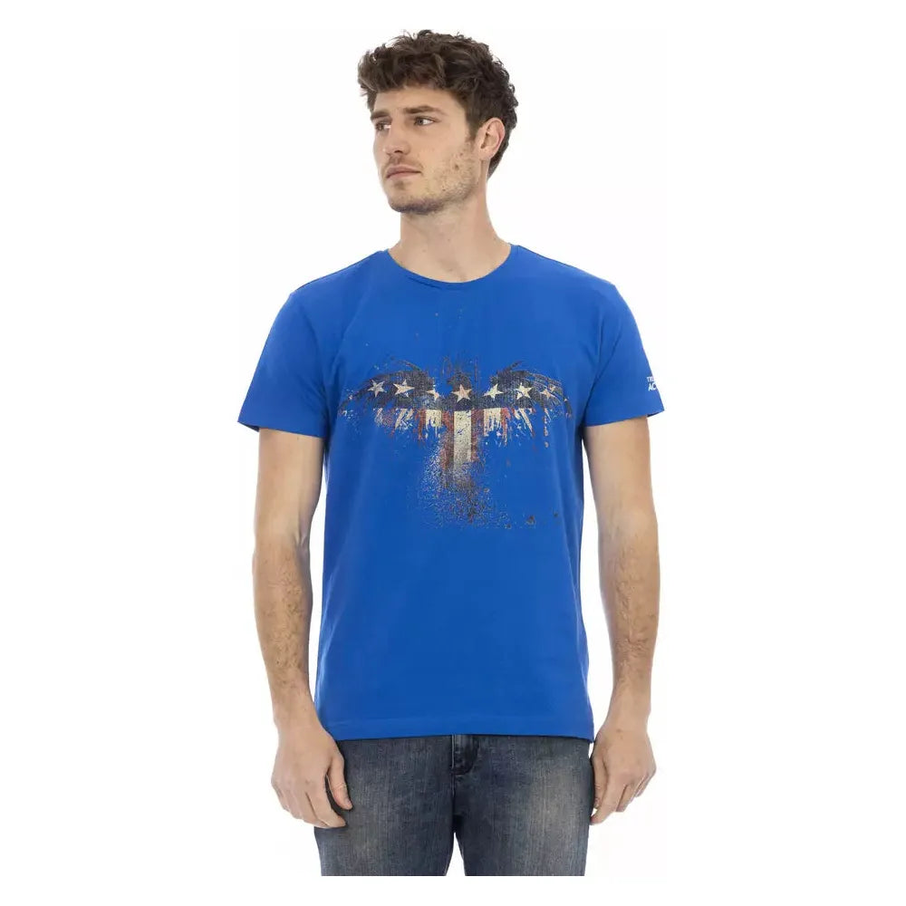 Trussardi Action Blue Cotton T-Shirt for Effortless Style