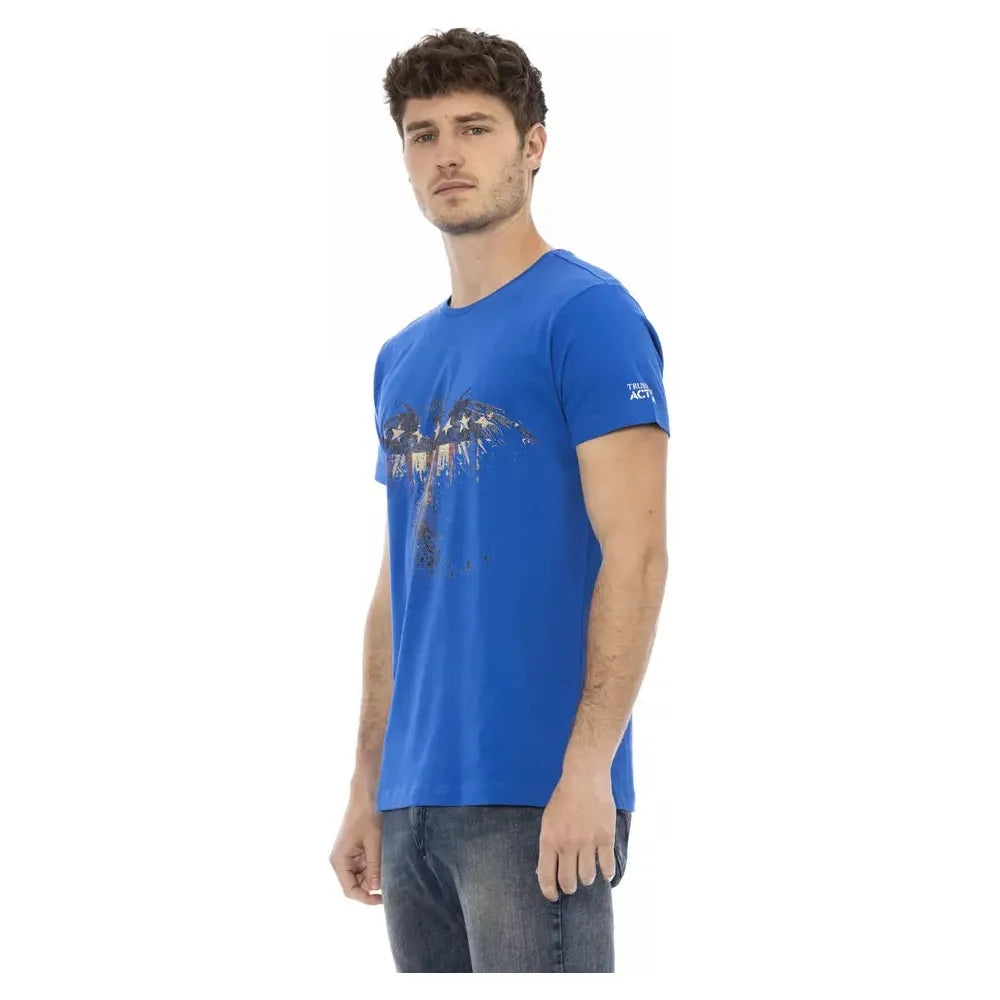 Trussardi Action Blue Cotton T-Shirt for Effortless Style