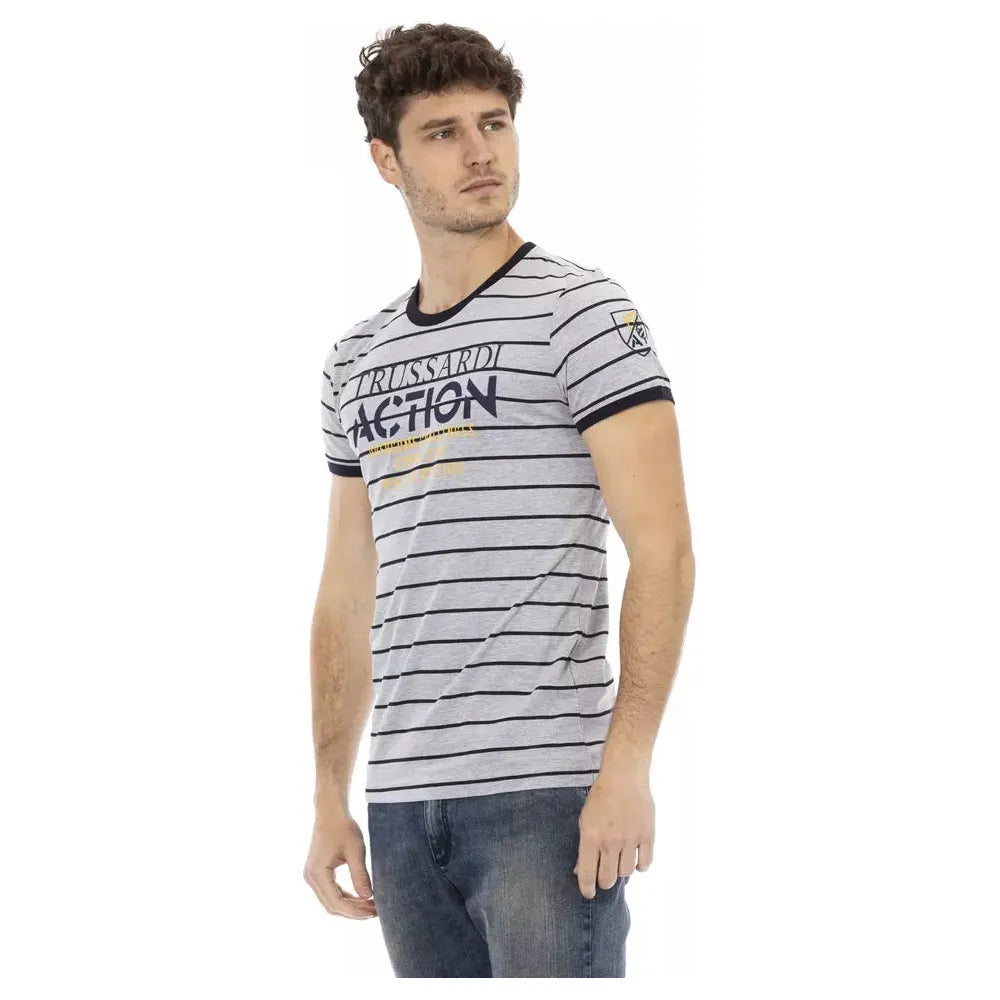 Trussardi Gray Cotton T-Shirt for Elevated Style