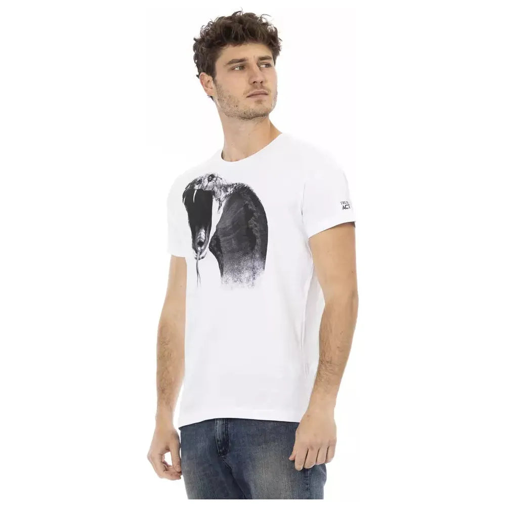 Trussardi Action White Cotton T-Shirt for Effortless Elegance