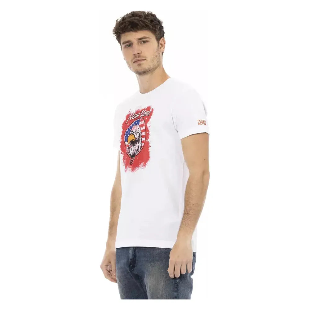 Trussardi Action White Cotton T-Shirt for Effortless Elegance