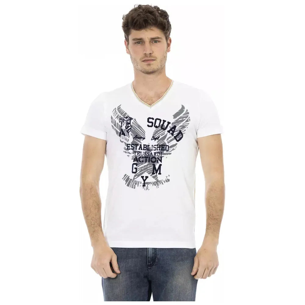 Trussardi White Cotton T-Shirt for Elevated Style