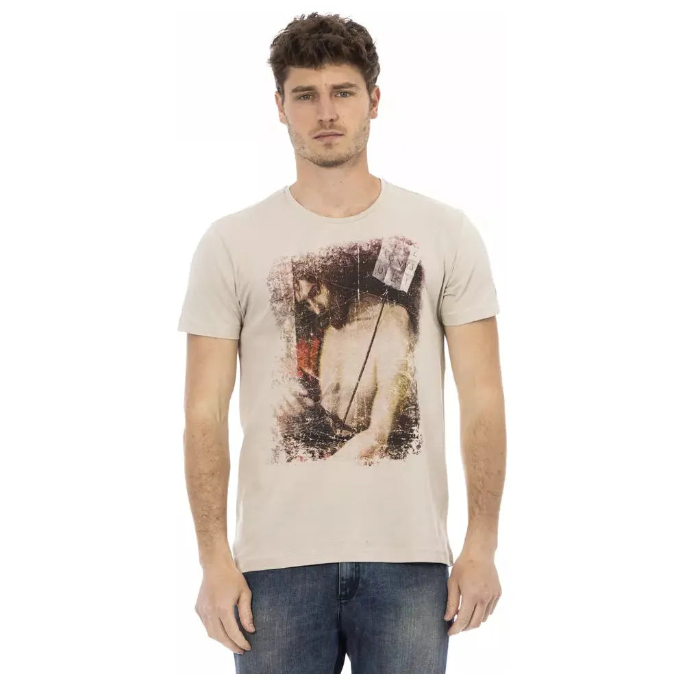 Trussardi Action Beige Cotton T-Shirt for Effortless Elegance