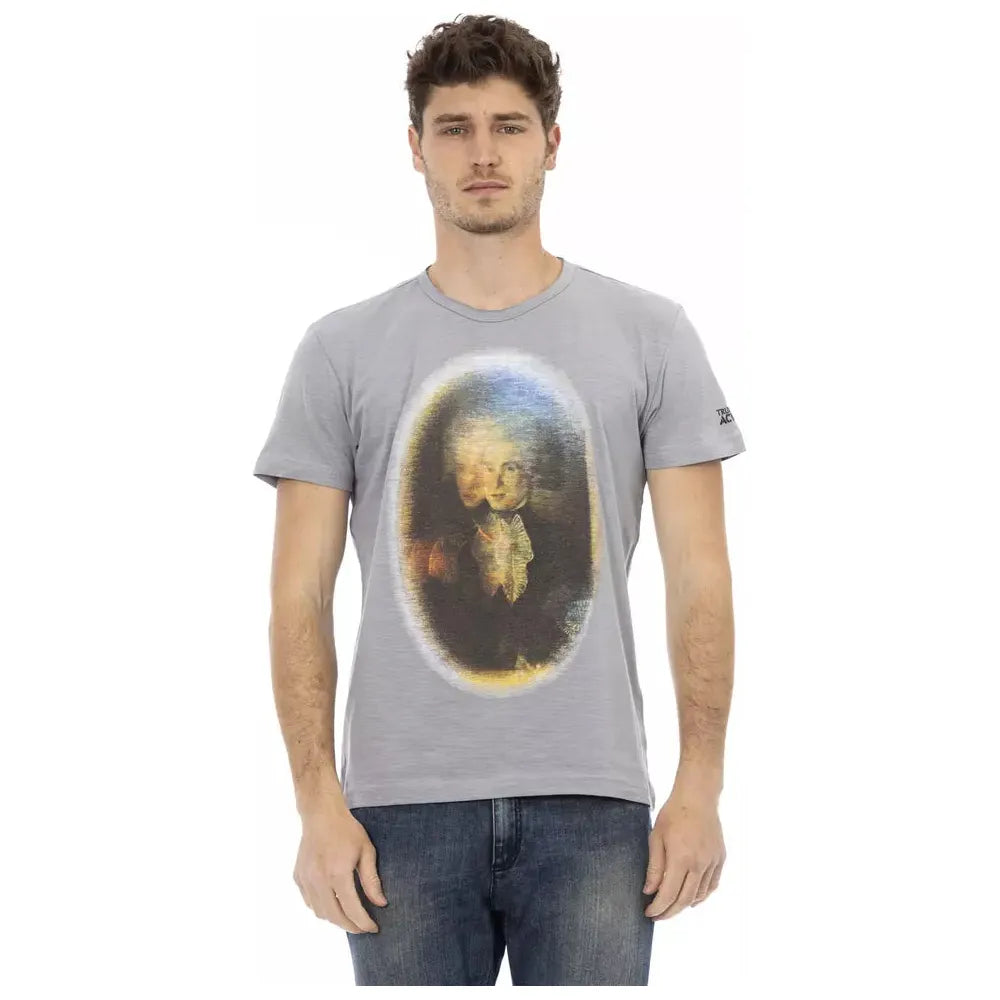 Trussardi Action Gray Cotton T-Shirt for Elevated Style