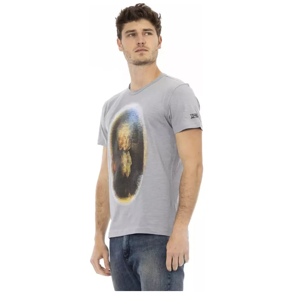 Trussardi Action Gray Cotton T-Shirt for Elevated Style