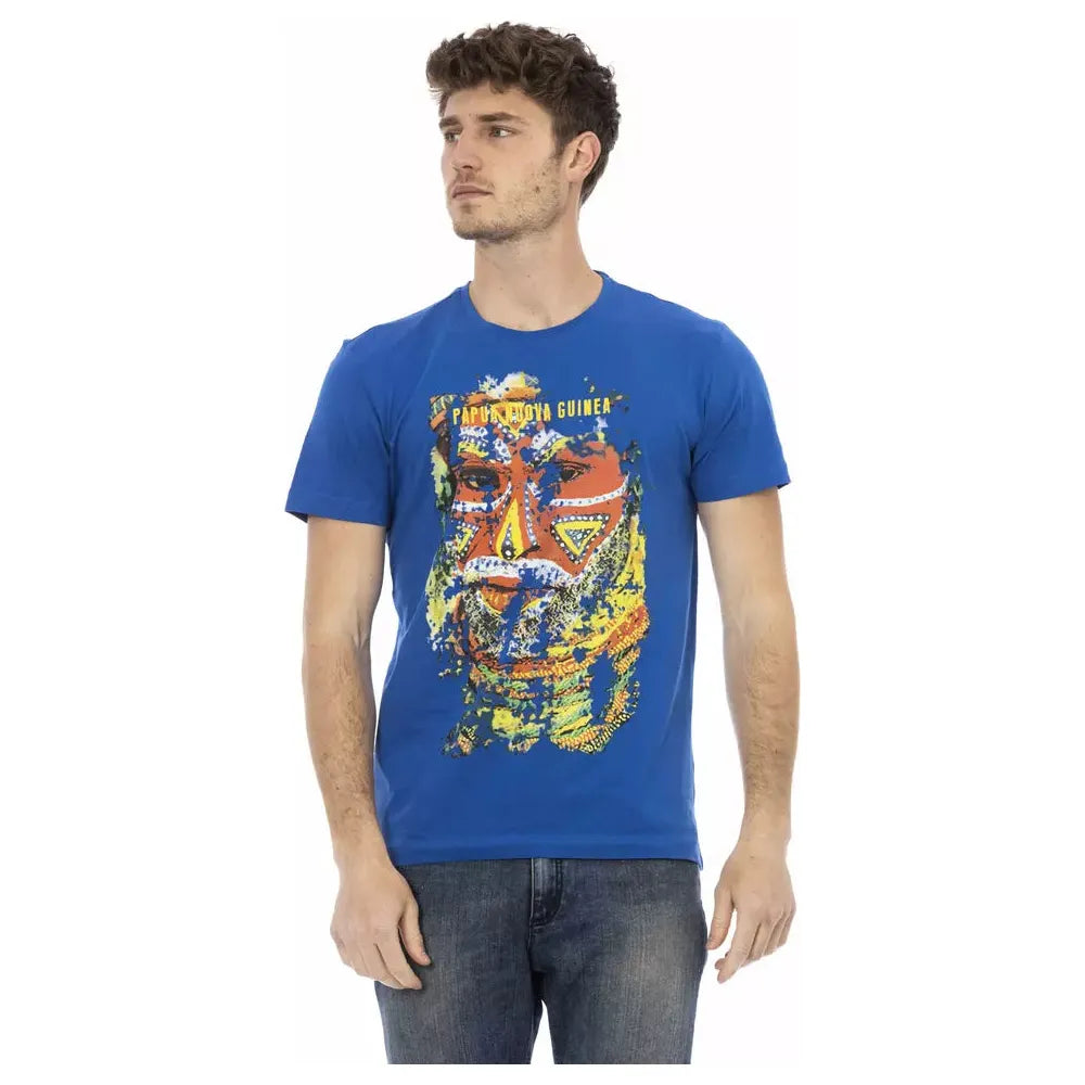 Trussardi Action Blue Cotton T-Shirt for Elevated Style