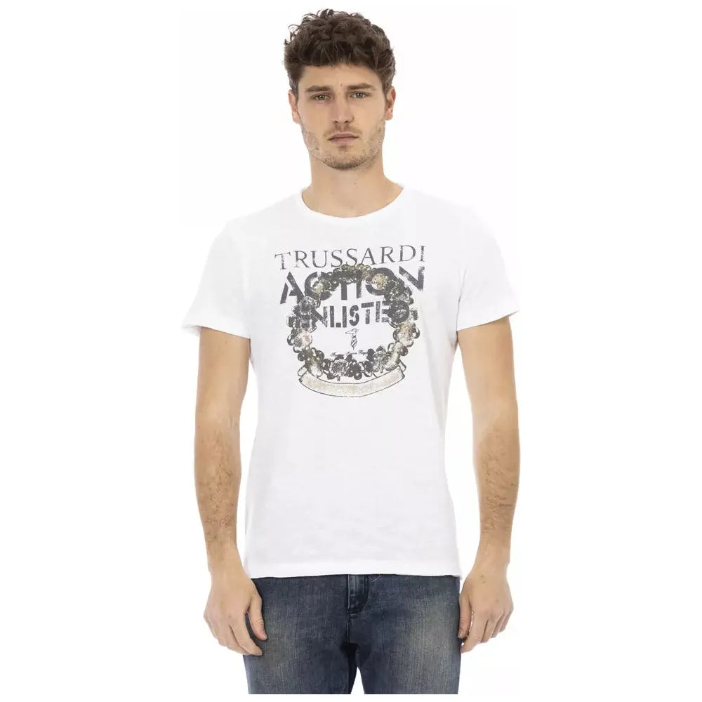 Trussardi Action White Cotton Luxury T-Shirt
