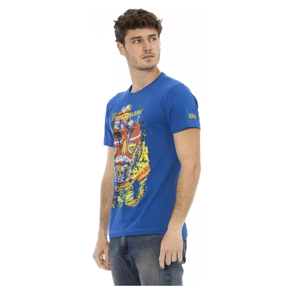 Trussardi Action Blue Cotton T-Shirt for Elevated Style