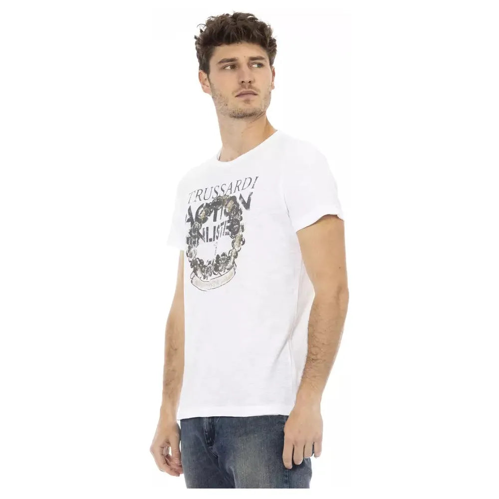 Trussardi Action White Cotton Luxury T-Shirt