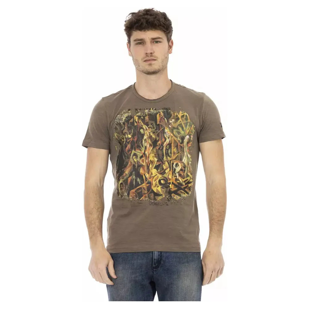 Trussardi Action Brown Cotton T-Shirt for Effortless Elegance