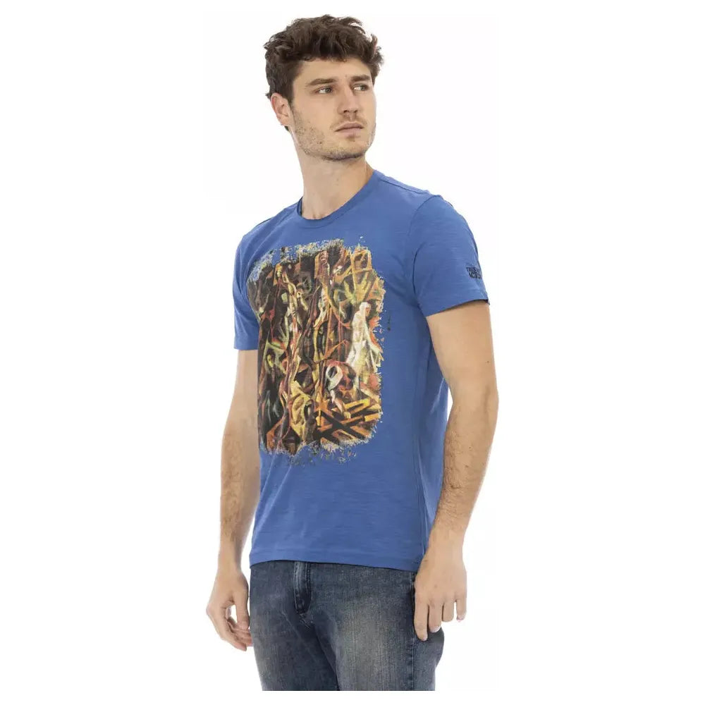 Trussardi Action Blue Cotton T-Shirt for Elevated Style