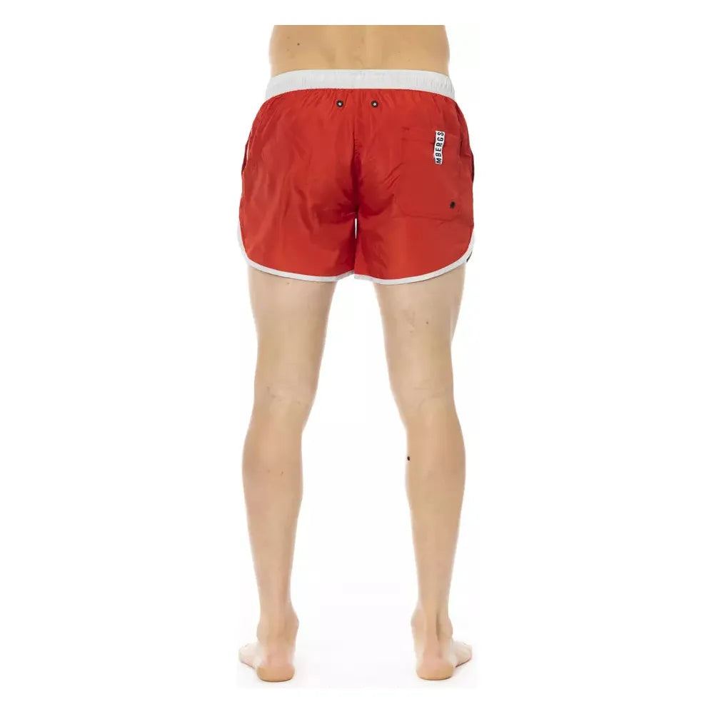 Bikkembergs Red Cotton Swim Shorts for Elevated Summer Style