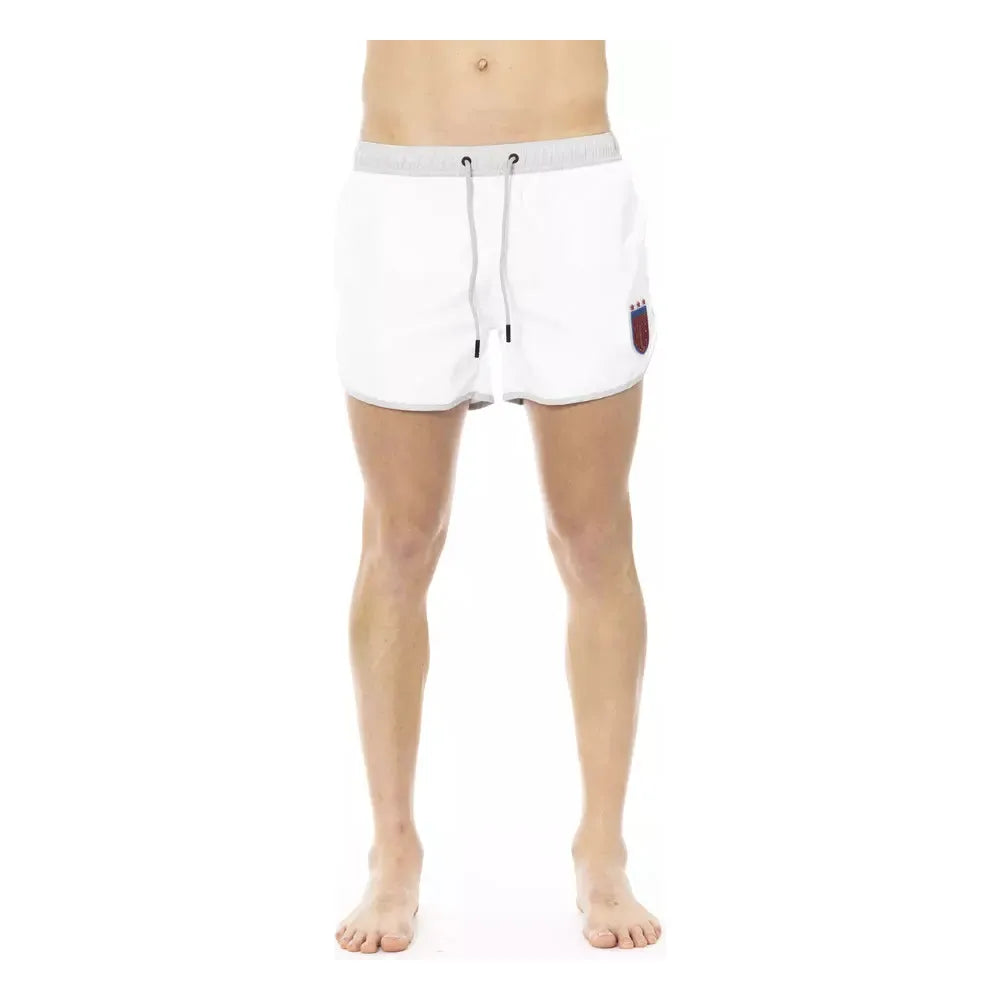 Bikkembergs White Cotton Swim Shorts for Effortless Summer Style