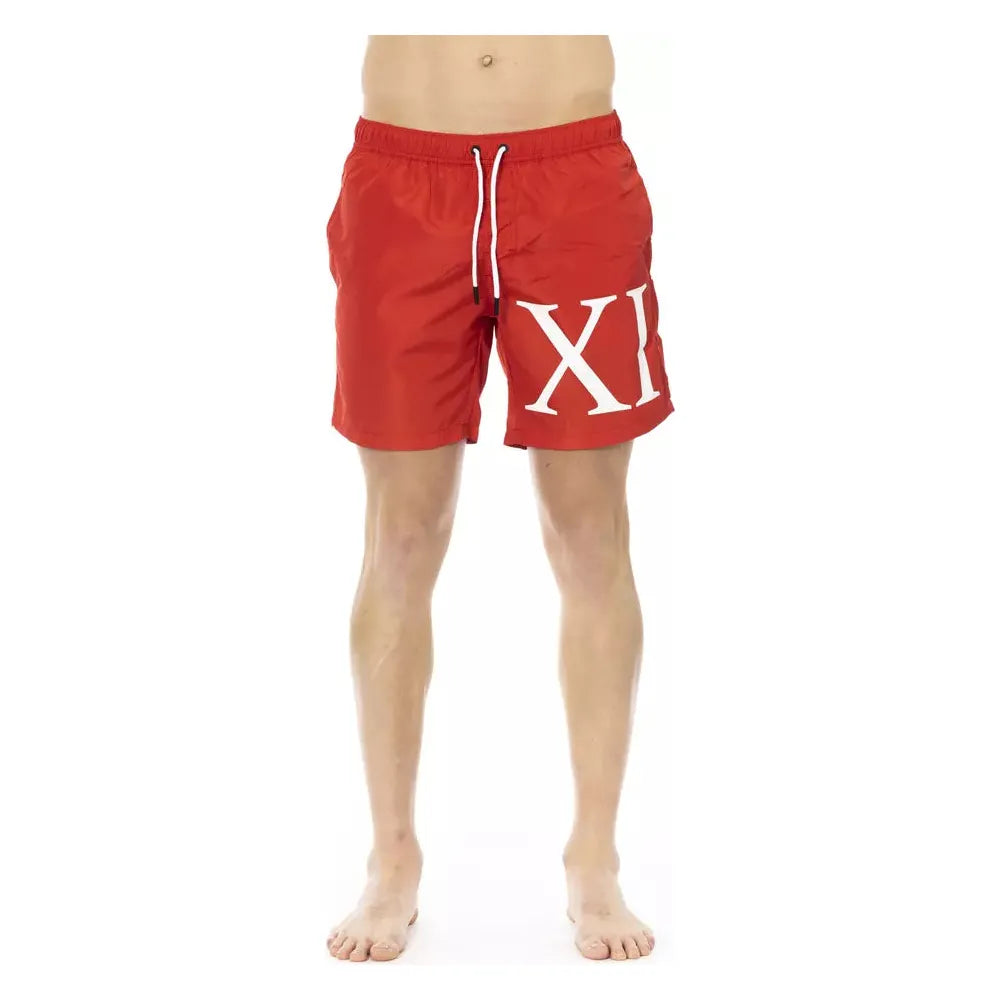 Bikkembergs Red Swim Short with Striking Dégradé Print
