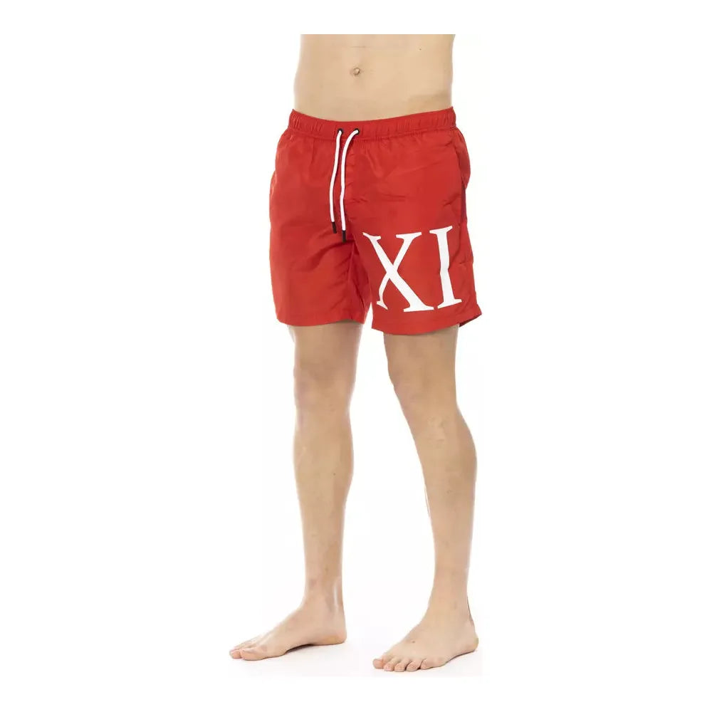 Bikkembergs Red Swim Short with Striking Dégradé Print