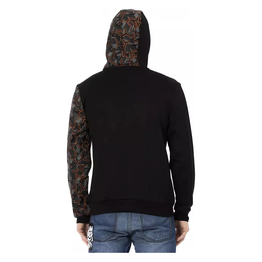 Automobili Lamborghini Black Cotton Hoodie for Sophisticated Style