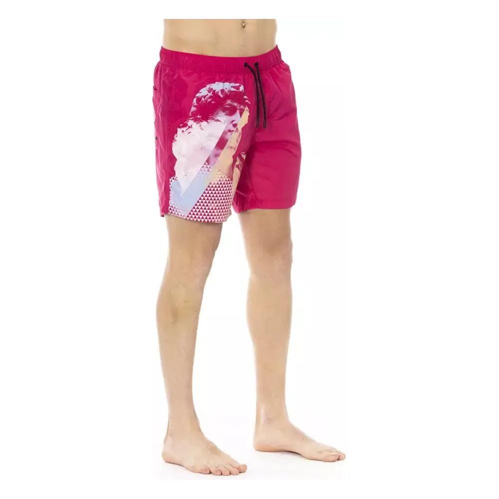 Bikkembergs Fuchsia Swim Short with Elegant Side Print