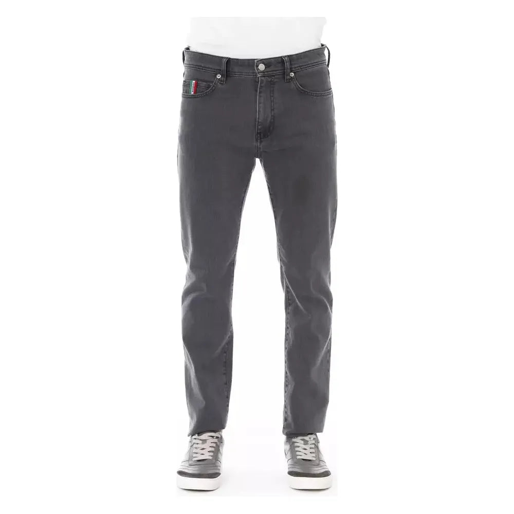 Baldinini Gray Cotton Jeans for Effortless Elegance