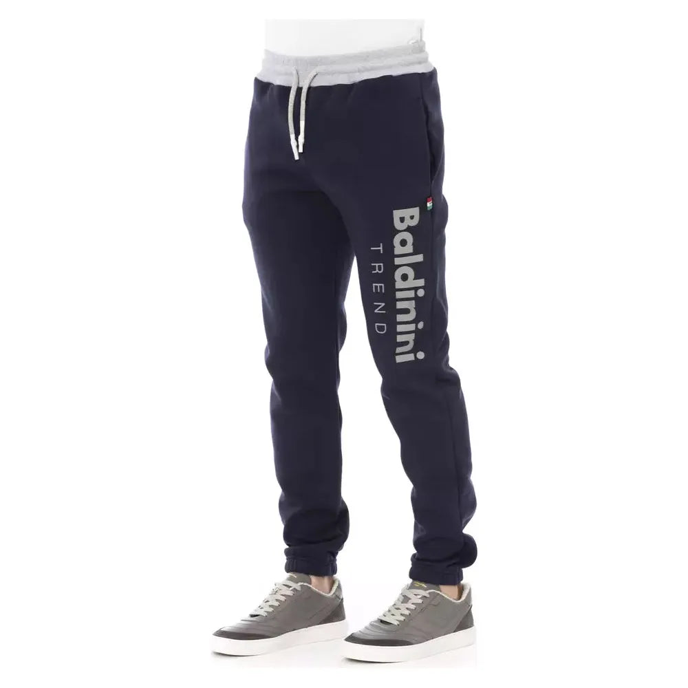 Baldinini Trend Blue Cotton Sport Pant for Elevated Style