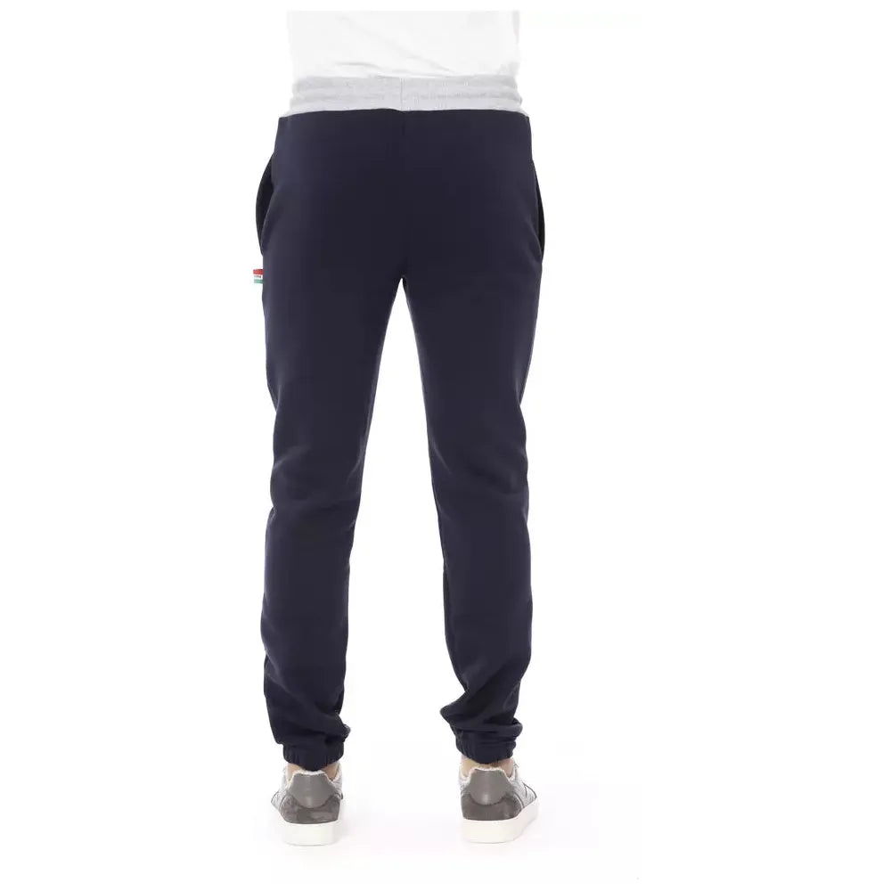 Baldinini Trend Blue Cotton Sport Pant for Elevated Style