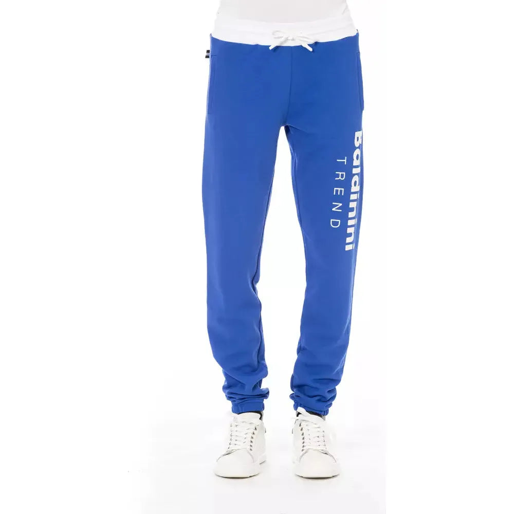 Baldinini Trend Blue Cotton Pant for Effortless Sophistication
