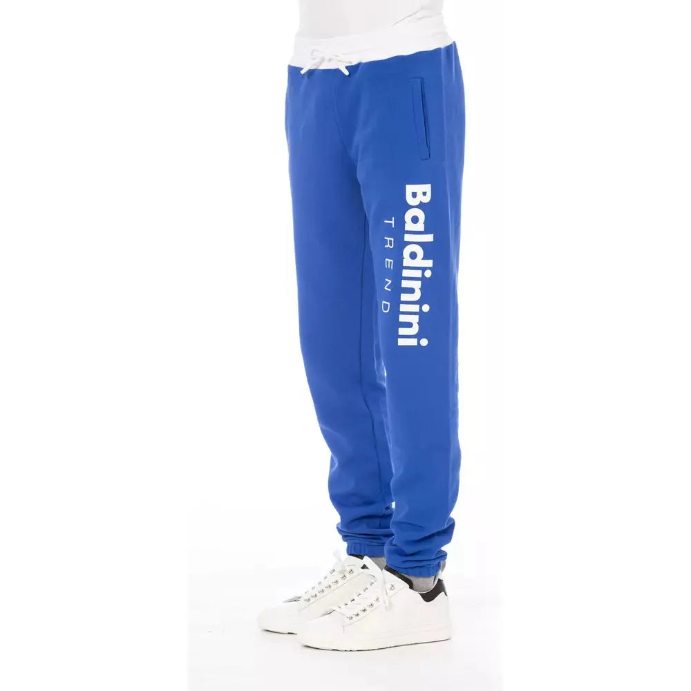 Baldinini Trend Blue Cotton Pant for Effortless Sophistication