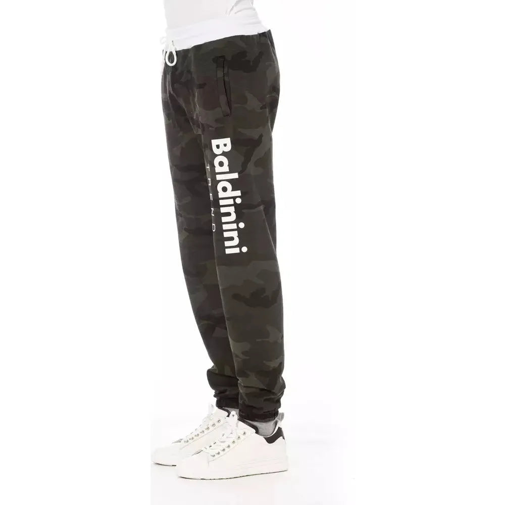 Baldinini Trend Green Cotton Sport Pant for Elevated Style