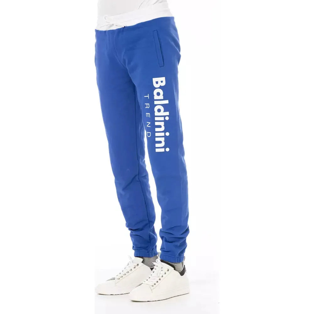 Baldinini Blue Cotton Sport Pant for Effortless Elegance