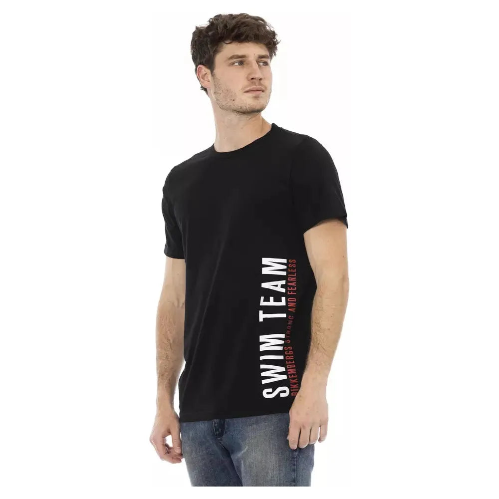 Bikkembergs Black Cotton T-Shirt for Elevated Casual Style