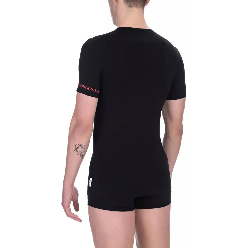 Bikkembergs Black Cotton T-Shirt for Effortless Sophistication