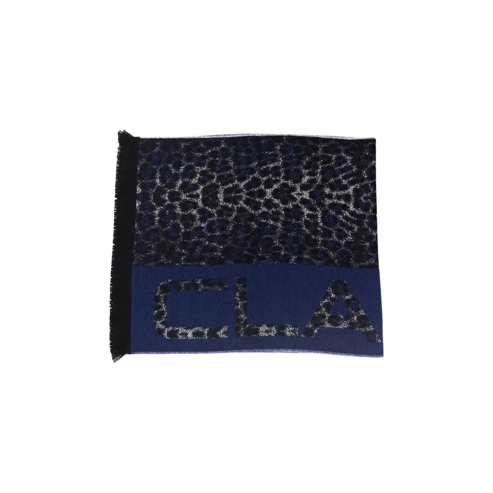 Cavalli Class Blue Wool Scarf for Elevated Style