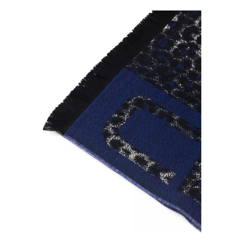 Cavalli Class Blue Wool Scarf for Elevated Style