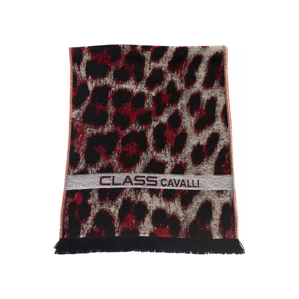 Cavalli Class Burgundy Wool Scarf for Timeless Elegance