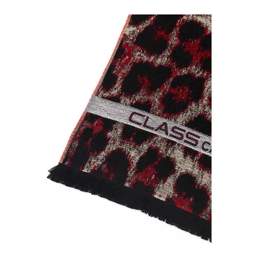Cavalli Class Burgundy Wool Scarf for Timeless Elegance