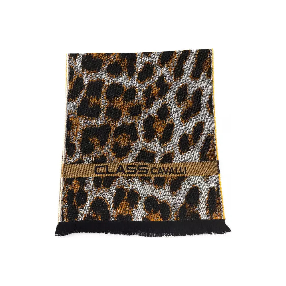 Cavalli Class Brown Wool Scarf for Elevated Style
