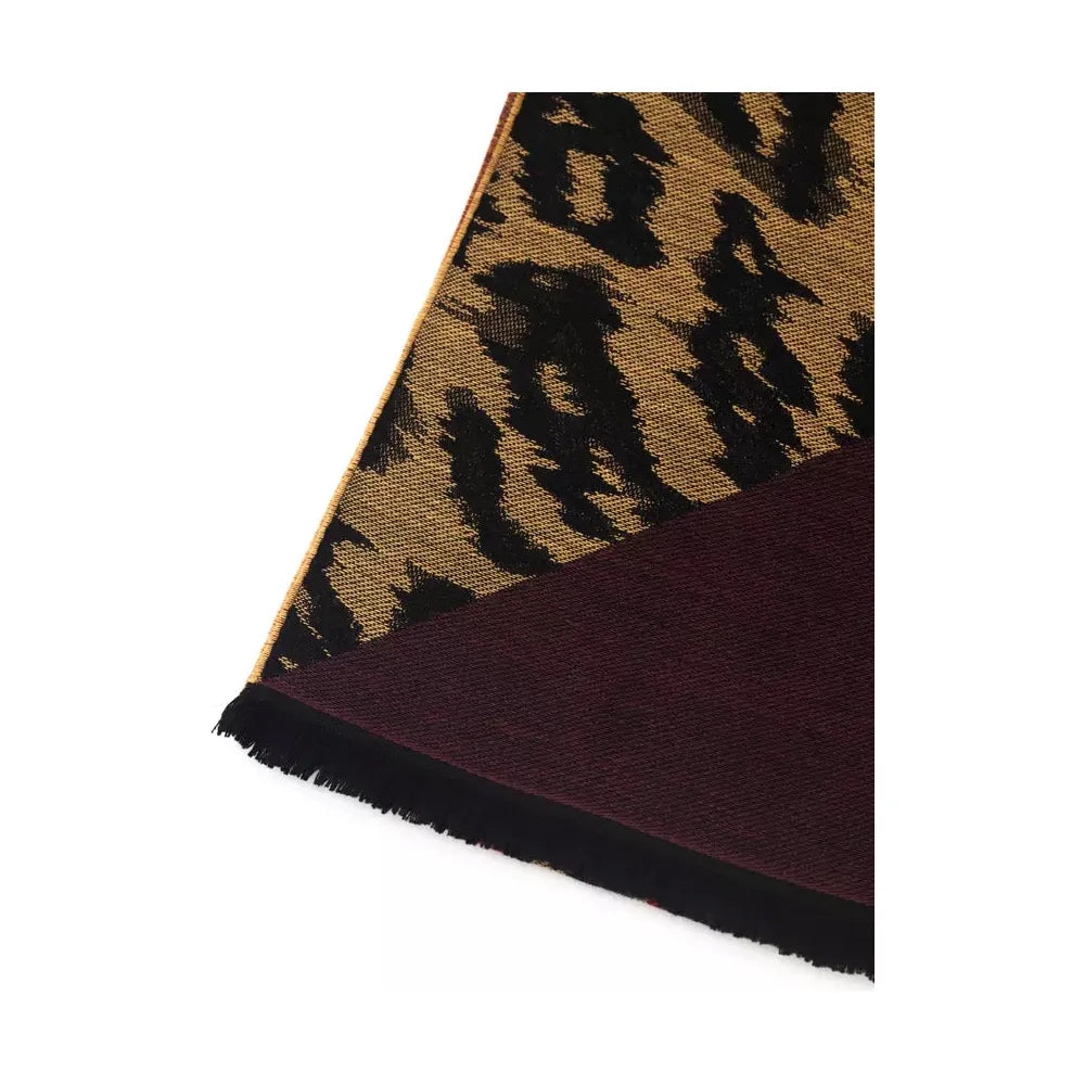 Cavalli Class Brown Wool Scarf for Elevated Style