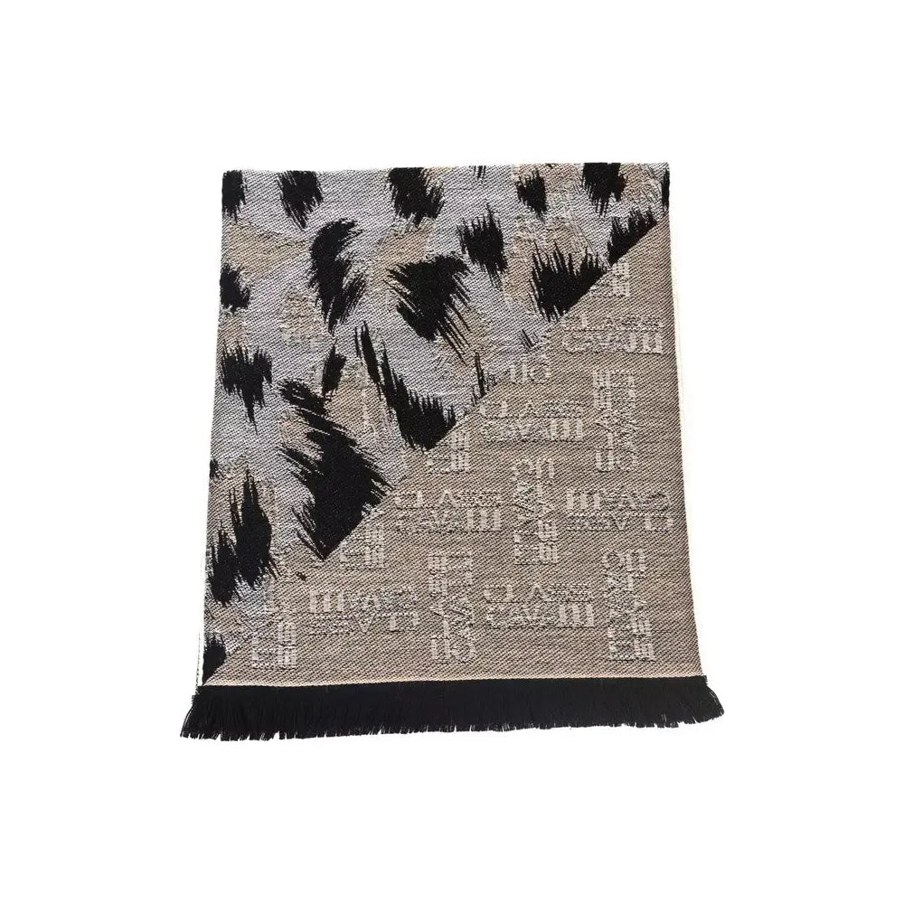 Cavalli Class Beige Wool Scarf for Elevated Style